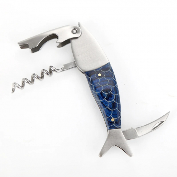 Tirbuson din otel inoxidabil si lemn , in forma de peste [2]