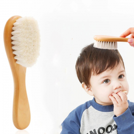 Alte accesorii - Perie pentru bebelusi, din par natural de capra si maner din lemn BAMBOOD