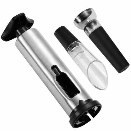 Set tirbuson, pentru deschis sticle de vin, 4 accesorii, taietor, aerator, dop de varsare [2]