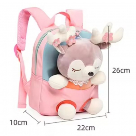 Ghiozdan gradinita / cresa - model cu jucarie de plus detasabila [4]