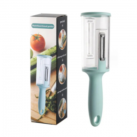 Curatatoare legume, fructe si peste - Aparat 2 in 1 cu recipient, pentru decojit fructe, legume  si pentru curatat pestele