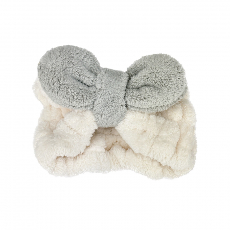 Bentite machiaj - Bentita cosmetica pentru par, bentita dama, bentita pufoasa, alb-gri
