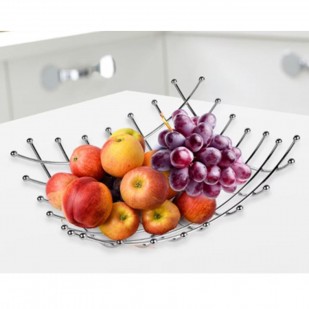 Alte accesorii - Cos pentru fructe, din metal, negru 27 x 27 x 9 cm