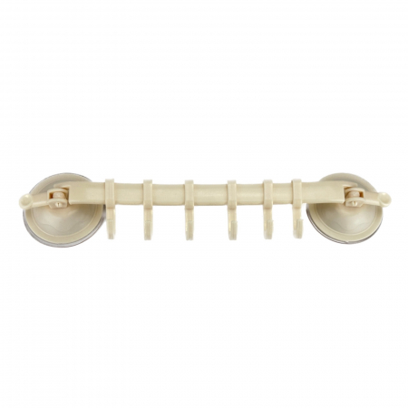 Alte accesorii - Cuier cu ventuze pentru baie, suport pe colt din plastic cu ventuze, bej