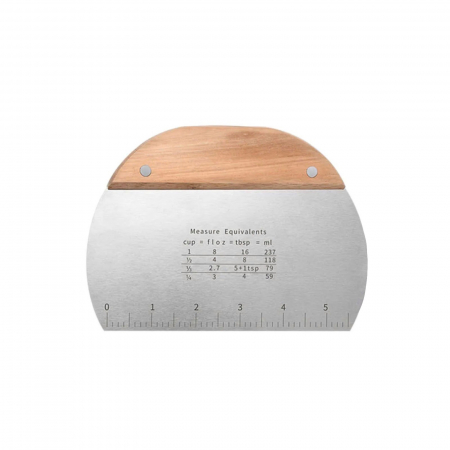 Cutit pentru aluat, taietor de aluat, racleta patiserie inox cu maner din lemn [1]