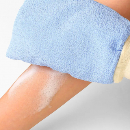 Manusa exfolianta pentru corp, manusa pentru exfoliere, manusa scrub albastra [2]