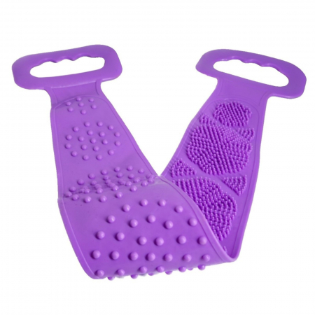 Perie de corp pentru baie, perie din silicon pentru spate, banda scrub, banda pentru spalarea si masajul spatelui [1]