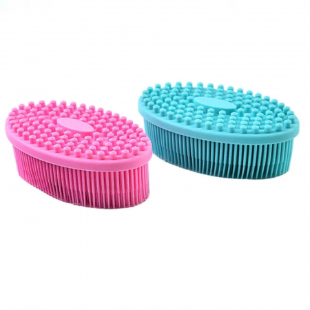 Perie pentru corp 2 in 1, din silicon pentru curatare, exfoliere si masaj corporal [1]