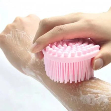 Perie pentru corp 2 in 1, din silicon pentru curatare, exfoliere si masaj corporal [2]