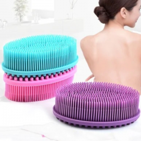 Perie pentru corp 2 in 1, din silicon pentru curatare, exfoliere si masaj corporal [4]