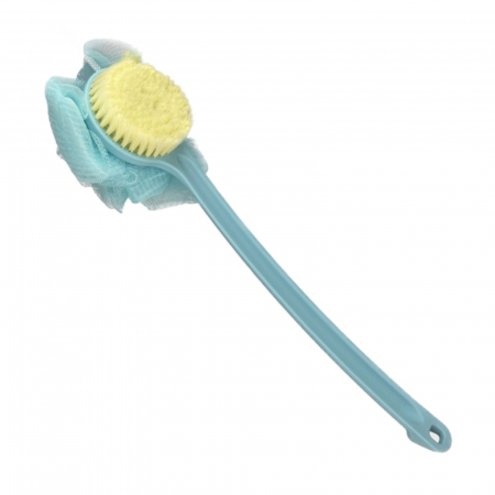 Perii pentru baie - Perie pentru dus cu burete, perie exfolianta pentru corp, perie cu 2 fete, turcoaz