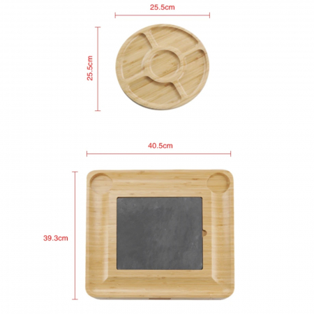 Platou pentru branzeturi, set tocator din lemn si placa ceramica [6]