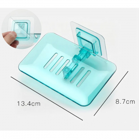 Sapuniera baie, savoniera dus, sapuniera cu montare pe perete, verde-transparent [1]