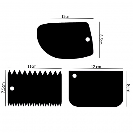 Set 3 raclete pentru tort, nivelator de finisat tortul, spatula torturi [1]