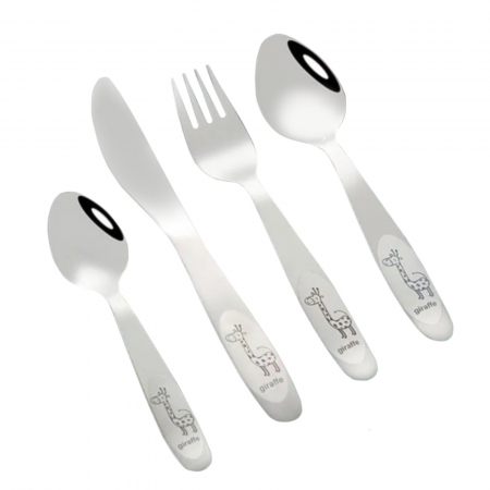 Ustensile din inox - Set 4 tacamuri pentru copii inox