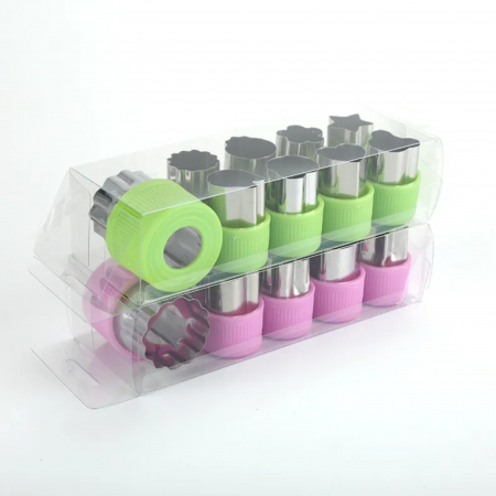 Set 9 forme pentru taiere legume si fructe, cutter fructe din inox, set decupare fructe, verde [3]