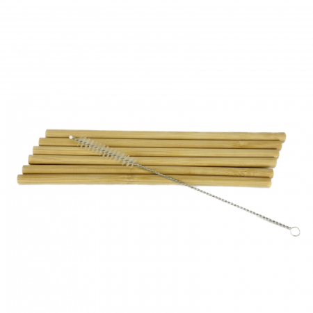 Alte accesorii - Set paie ecologice reutilizabile din bambus si perii de curatare, pai reutilizabil din bambus