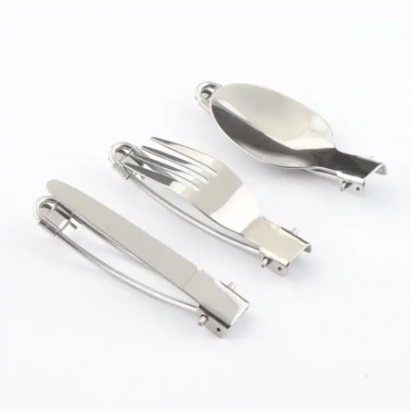 Set tacamuri pliabile pentru camping, inox [1]