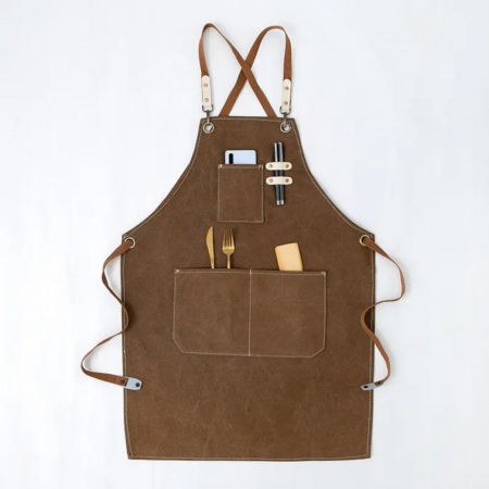Accesorii bucatarie - Sort de bucatar, Bumbac, Impermeabil, Reglabil, Cu Buzunare, Maro
