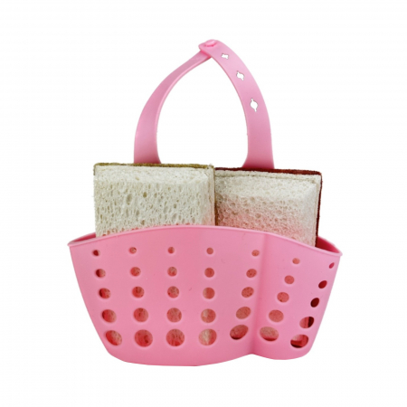 Alte accesorii - Suport burete pentru chiuveta bucatarie, organizator burete pentru vase, roz