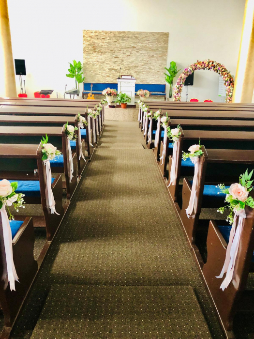 Inchiriere Decor elegant pentru scaune invitați sau băncuțe biserică [2]