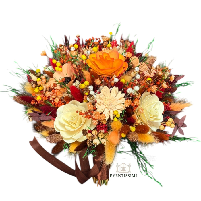 Buchet flori naturale uscate în culorile toamnei – durabil până la 10 ani , Eventissimi [1]