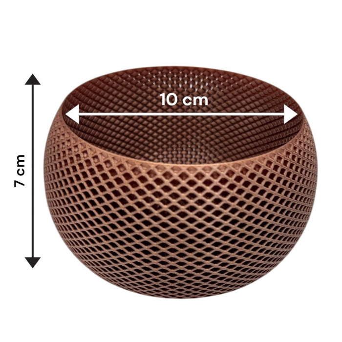 Ghiveci printat 3D – cupru metalizat, design fagure, ideal pentru proiecte DIY [3]