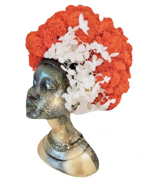 Aranjament cu licheni in vaza tip statueta Marica, Eventissimi, Multicolor, 25 cm, Personalizabil Cromatic [1]