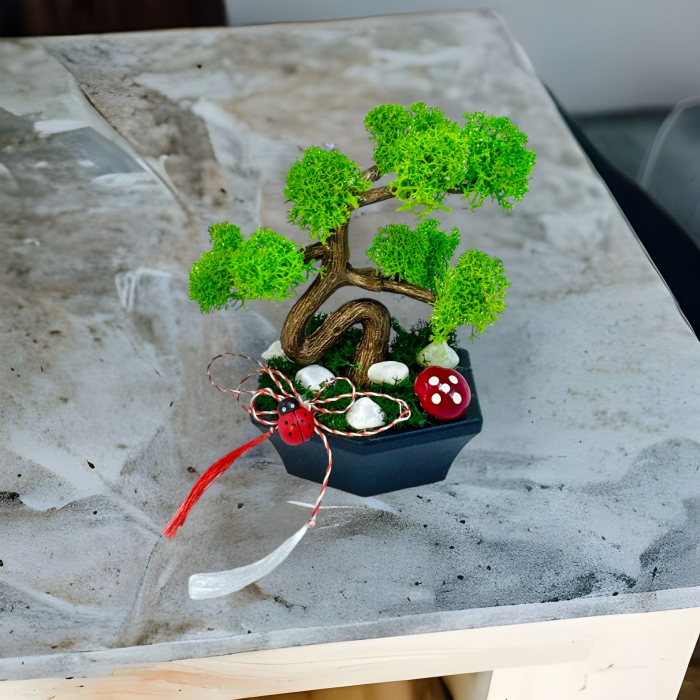 Mini Bonsai cu licheni (Verde) [4]