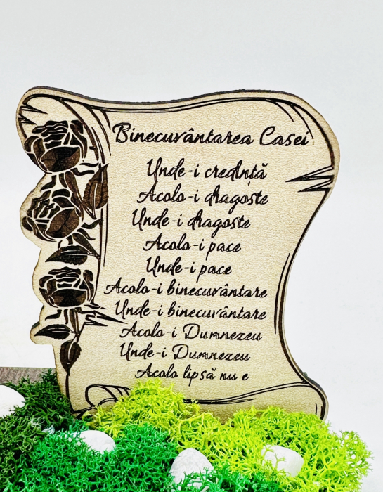 Aranjament cu licheni si "Binecuvantarea casei" (Verde) [3]