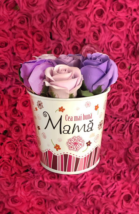 Aranjament Floral EVENTISSIMI - ”Pentru cea mai buna mama”, Mov/Lila [2]