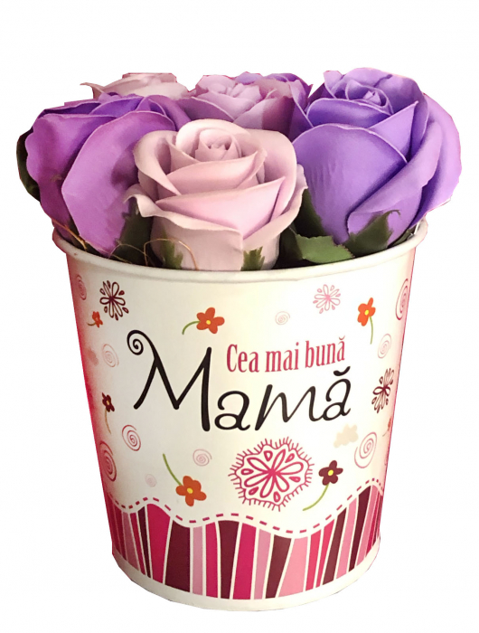 Aranjament Floral EVENTISSIMI - ”Pentru cea mai buna mama”, Mov/Lila [3]