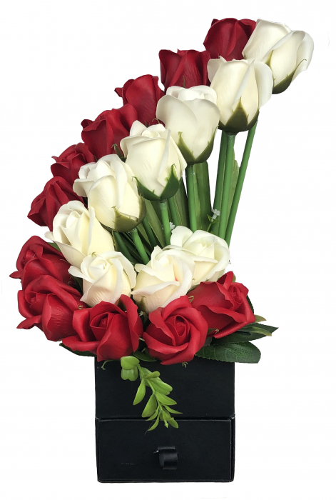 Aranjament Floral Eventissimi - Trandafiri Albi & Rosii [3]