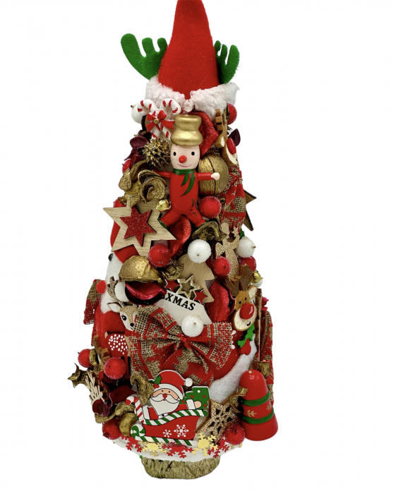 Bradut de Craciun din elemente naturale, figurine si potpourri (Multicolor) [2]