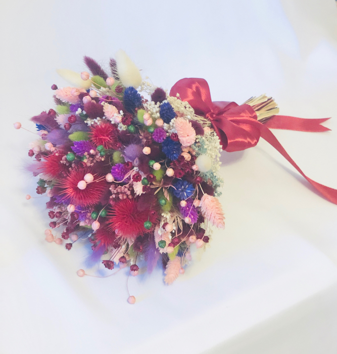 Buchet de Flori Eventissimi - Plante Uscate, Multicolor, predominant Grena [3]