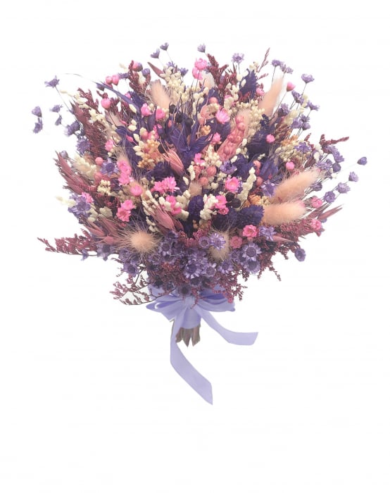 Buchet de Flori Eventissimi - Plante Uscate, Multicolor, predominant Mov [1]