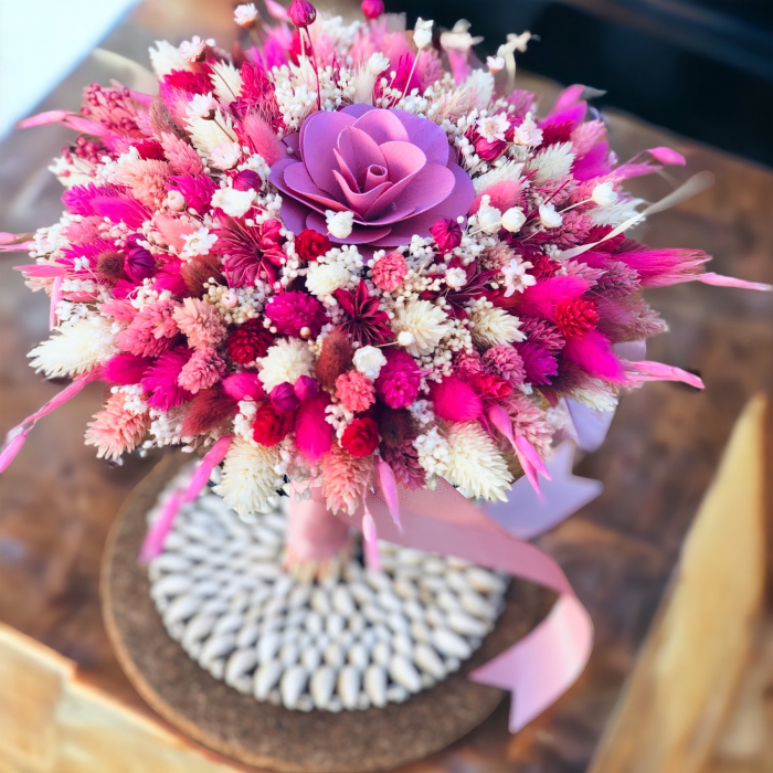 Buchet de Flori Mic Personalizabil cu Plante Uscate (Roz) [2]