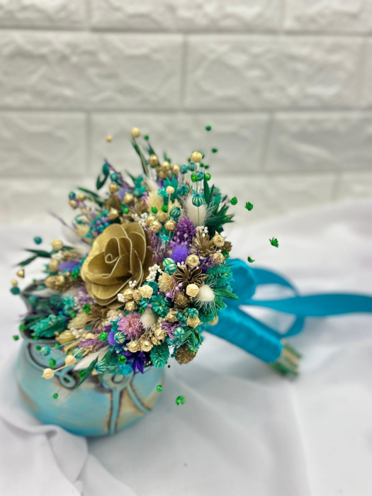 Buchet de Flori Mic Personalizabil cu Plante Uscate , Multicolor [2]