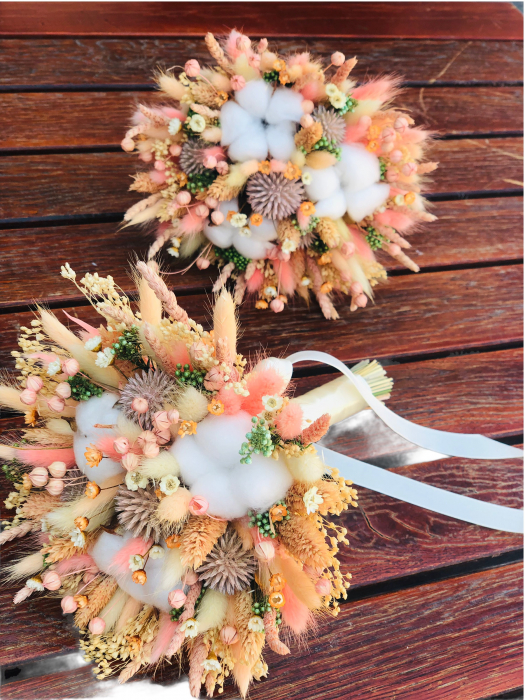 Buchet de Flori Personalizabil Eventissimi - Plante Uscate, Somon [3]
