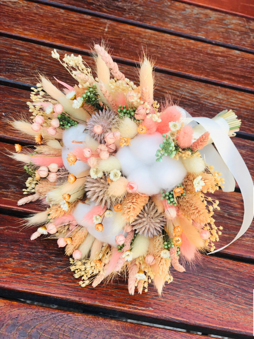 Buchet de Flori Personalizabil Eventissimi - Plante Uscate, Somon [4]