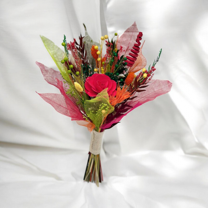Buchet din Plante Uscate și Frunze Voal - Design Natural, 18x23 cm [2]