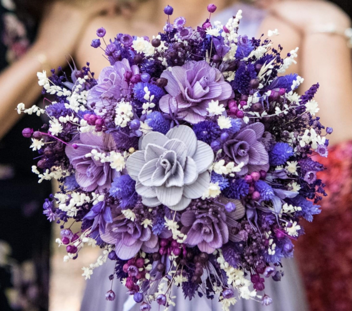 Buchet Flori, Eventissimi, Plante Uscate, Multicolor, predominant Mov [5]