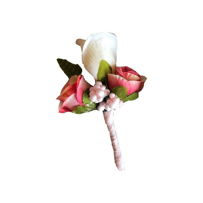 Cocarda Trandafiri EVENTISSIMI - Matase, Alb/Roz [1]
