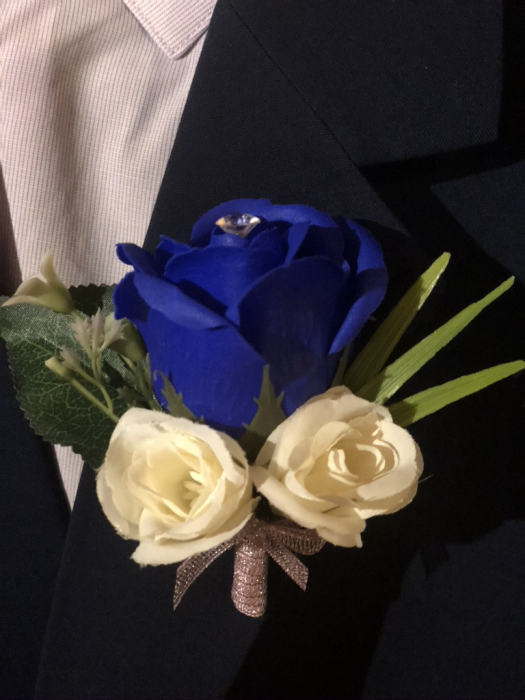 Cocarda Trandafiri Sapun EVENTISSIMI- Albastru/Alb [2]