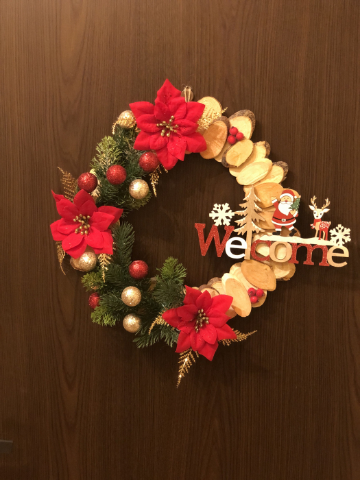 Coronita Craciun Eventissimi, 40 cm, din lemn, Welcome! [5]