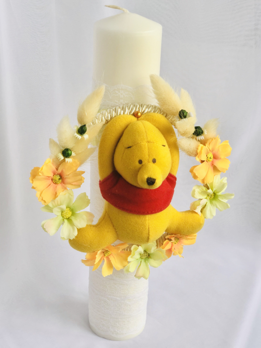 Lumanare botez, 30 cm, Winnie the pooh, Eventissimi, alb/galben [3]