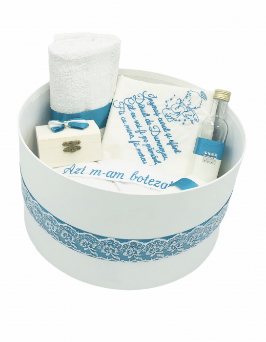 Trusou botez brodat by Eventissimi, Alb si Albastru, 7 piese [5]