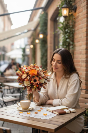 Buchet flori naturale uscate în culorile toamnei – durabil până la 10 ani , Eventissimi [1]