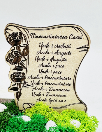 Aranjament cu licheni si "Binecuvantarea casei" (Verde) [2]