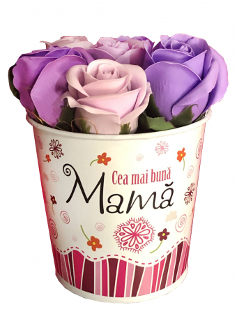 Aranjament Floral EVENTISSIMI - ”Pentru cea mai buna mama”, Mov/Lila [2]